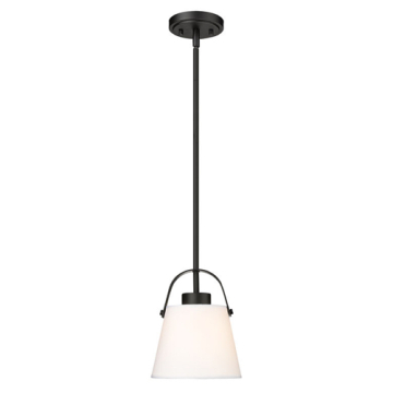 Z-Lite Z-Studio 8" 1-Light Pendant - 120V - Matte Black / Ivory