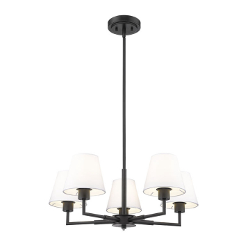 Z-Lite Leila 26" 5-Light Chandelier - 120V - Matte Black