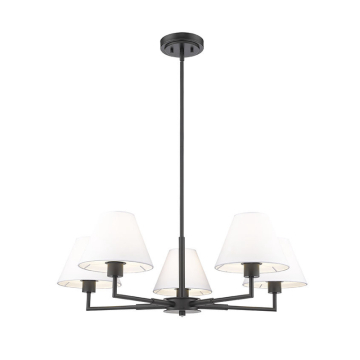 Z-Lite Leila 34" 5-Light Chandelier - 120V - Matte Black