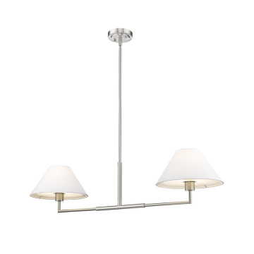 Z-Lite Leila 42" 2-Light Linear Chandelier - 120V - Brushed Nickel