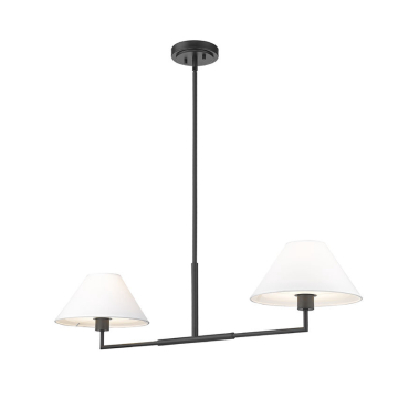 Z-Lite Leila 42" 2-Light Linear Chandelier - 120V - Matte Black
