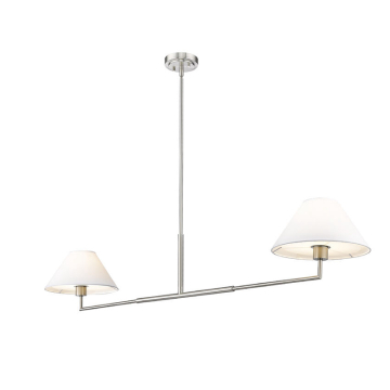 Z-Lite Leila 62" 2-Light Linear Chandelier - 120V - Brushed Nickel