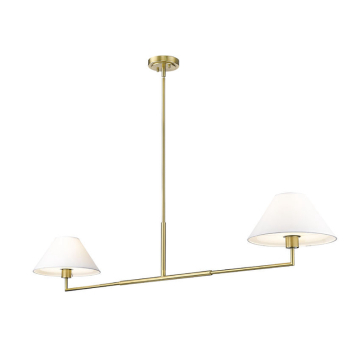 Z-Lite Leila 62" 2-Light Linear Chandelier - 120V - Luxe Gold