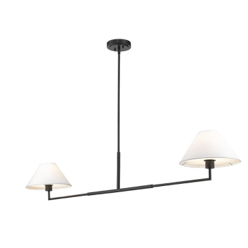 Z-Lite Leila 62" 2-Light Linear Chandelier - 120V - Matte Black