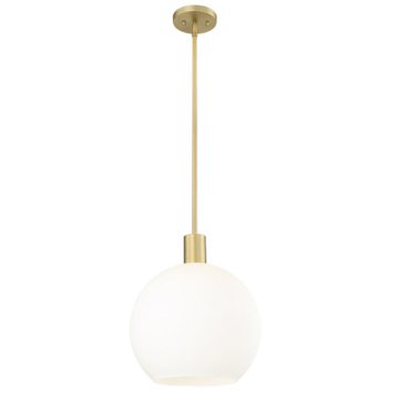 Z-Lite Margo 14" 1-Light Pendant - 120V - Olde Brass / White
