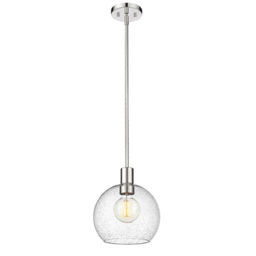 Z-Lite Margo 10" 1-Light Pendant - 120V - Polished Nickel / Clear Seedy