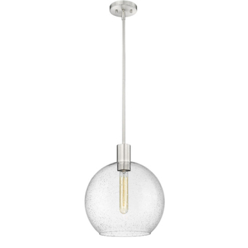 Z-Lite Margo 14" 1-Light Pendant - 120V - Brushed Nickel / Clear Seedy