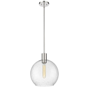 Z-Lite Margo 14" 1-Light Pendant - 120V - Polished Nickel / Clear Seedy