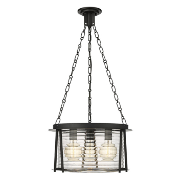 Z-Lite Cape Harbor 3-Light Pendant - 120V - Matte Black
