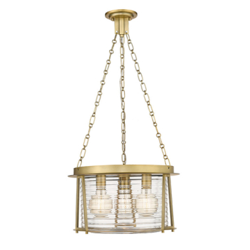 Z-Lite Cape Harbor 3-Light Pendant - 120V - Rubbed Brass