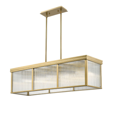 Z-Lite Carnaby 42" 10-Light Linear Chandelier - 120V - Modern Gold