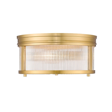 Z-Lite Carnaby 13" 2-Light Round Flush Mount - 120V - Modern Gold