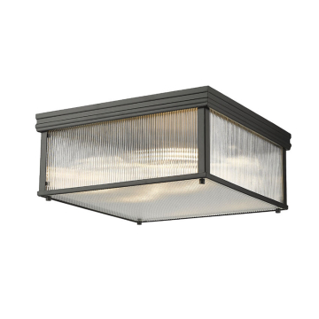 Z-Lite Carnaby 18" 4-Light Square Flush Mount - 120V - Matte Black