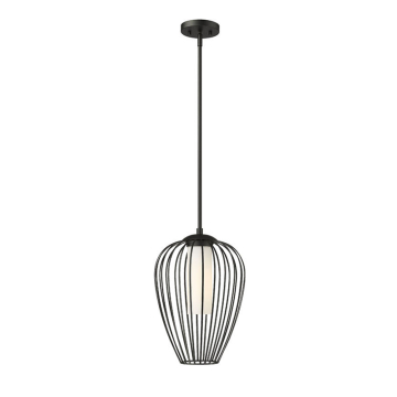 Z-Lite Savanti 12" 1-Light Pendant - 120V - Matte Black