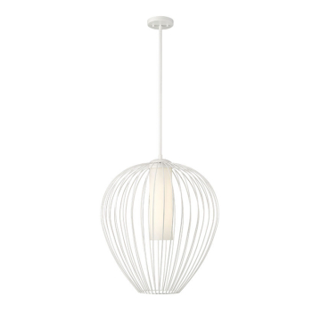 Z-Lite Savanti 22" 1-Light Pendant - 120V - Textured White