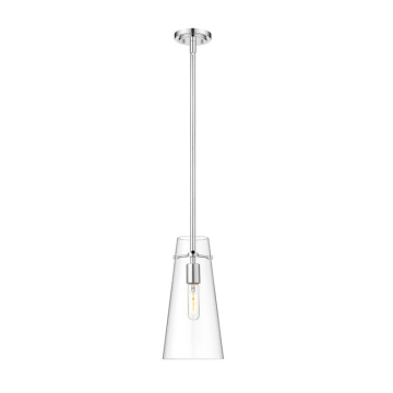 Z-Lite Kira 13" 1-Light Pendant w/ Down Rod - 120V - Chrome