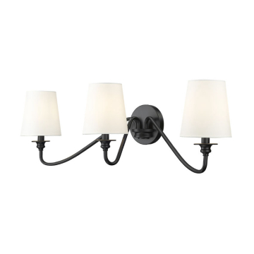 Z-Lite Gianna 3-Light Wall Sconce - 120V - Matte Black