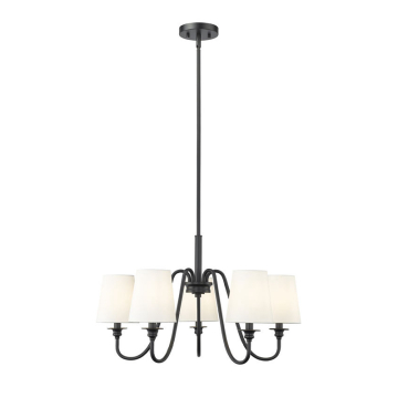 Z-Lite Gianna 26" 5-Light Chandelier - 120V - Matte Black