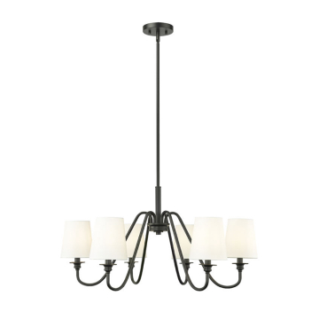 Z-Lite Gianna 32" 6-Light Chandelier - 120V - Matte Black
