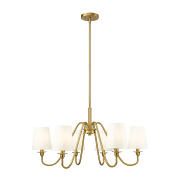 Z-Lite Gianna 32" 6-Light Chandelier - 120V - Modern Gold