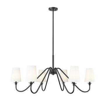 Z-Lite Gianna 46" 6-Light Chandelier - 120V - Matte Black