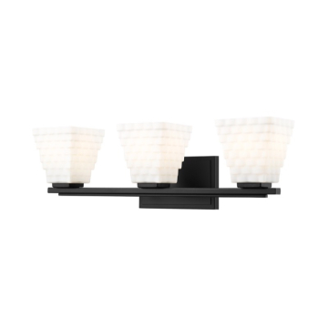 Z-Lite Annalise 24" 3-Light Vanity - 120V - Matte Black / Matte Opal