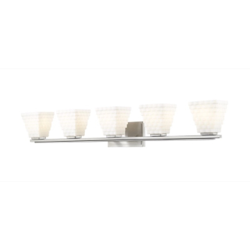 Z-Lite Annalise 42" 5-Light Vanity - 120V - Brushed Nickel / Matte Opal