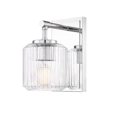 Z-Lite Landon 1-Light Wall Sconce - 120V - Chrome / Clear Ribbed
