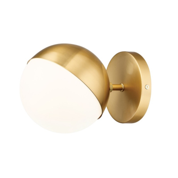 Z-Lite Realm Sphere 1-Light Wall Sconce - 120V - Modern Gold / Matte Opal
