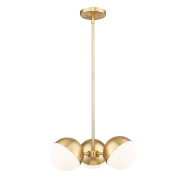 Z-Lite Realm Sphere 17" 3-Light Chandelier - 120V - Modern Gold / Matte Opal