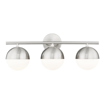 Z-Lite Realm Sphere 24" 3-Light Vanity - 120V - Brushed Nickel / Matte Opal