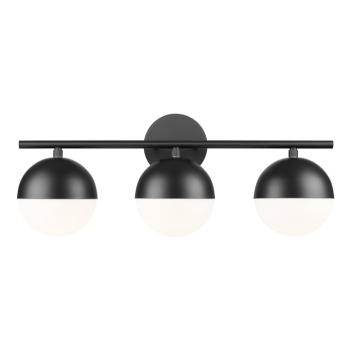 Z-Lite Realm Sphere 24" 3-Light Vanity - 120V - Matte Black / Matte Opal
