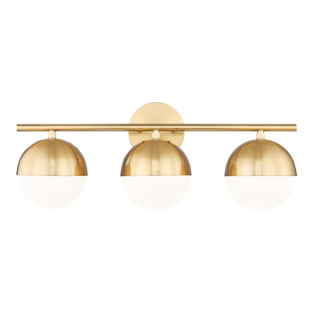 Z-Lite Realm Sphere 24" 3-Light Vanity - 120V - Modern Gold / Matte Opal