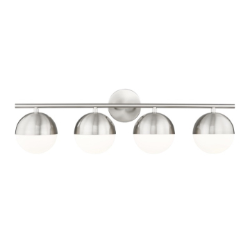 Z-Lite Realm Sphere 32" 4-Light Vanity - 120V - Brushed Nickel / Matte Opal