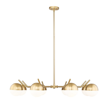 Z-Lite Realm Sphere 44" 8-Light Chandelier - 120V - Modern Gold / Matte Opal