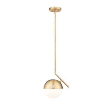 Z-Lite Realm Sphere 11" 1-Light Pendant - 120V - Modern Gold / Matte Opal