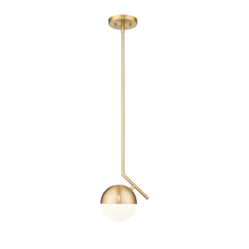 Z-Lite Realm Sphere 7" 1-Light Pendant - 120V - Modern Gold / Matte Opal