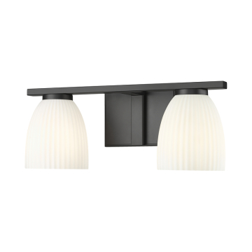 Z-Lite Naya 2-Light Vanity - 120V - Matte Black / Matte Opal