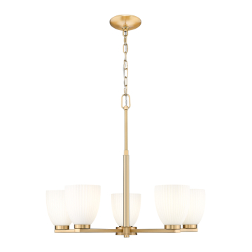 Z-Lite Naya 5-Light Chandelier - 120V - Modern Gold / Matte Opal