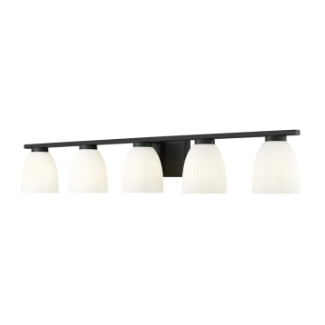 Z-Lite Naya 5-Light Vanity - 120V - Matte Black / Matte Opal