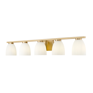 Z-Lite Naya 5-Light Vanity - 120V - Modern Gold / Matte Opal