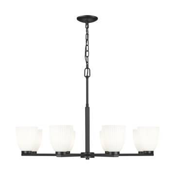 Z-Lite Naya 8-Light Chandelier - 120V - Matte Black / Matte Opal