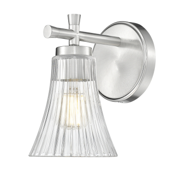 Z-Lite Belle 1-Light Wall Sconce - 120V - Brushed Nickel / Clear