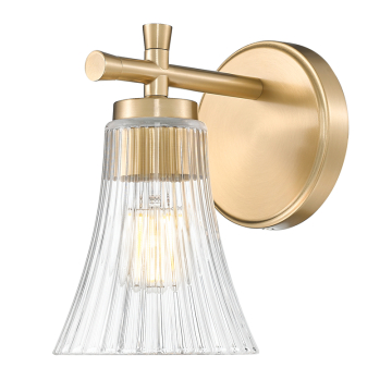 Z-Lite Belle 1-Light Wall Sconce - 120V - Modern Gold / Clear