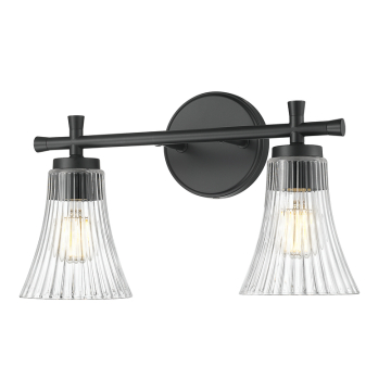 Z-Lite Belle 2-Light Vanity - 120V - Matte Black / Clear