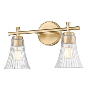 Z-Lite Belle 2-Light Vanity - 120V - Modern Gold / Clear