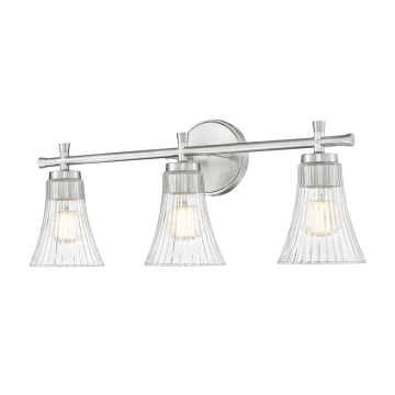 Z-Lite Belle 3-Light Vanity - 120V - Brushed Nickel / Clear