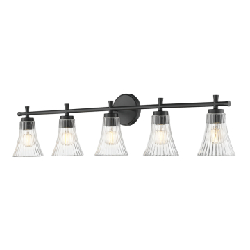Z-Lite Belle 5-Light Vanity - 120V - Matte Black / Clear
