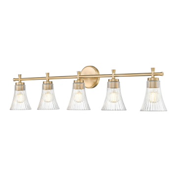 Z-Lite Belle 5-Light Vanity - 120V - Modern Gold / Clear