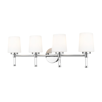 Z-Lite Henri 4-Light Vanity - 120V - Chrome / White Opal